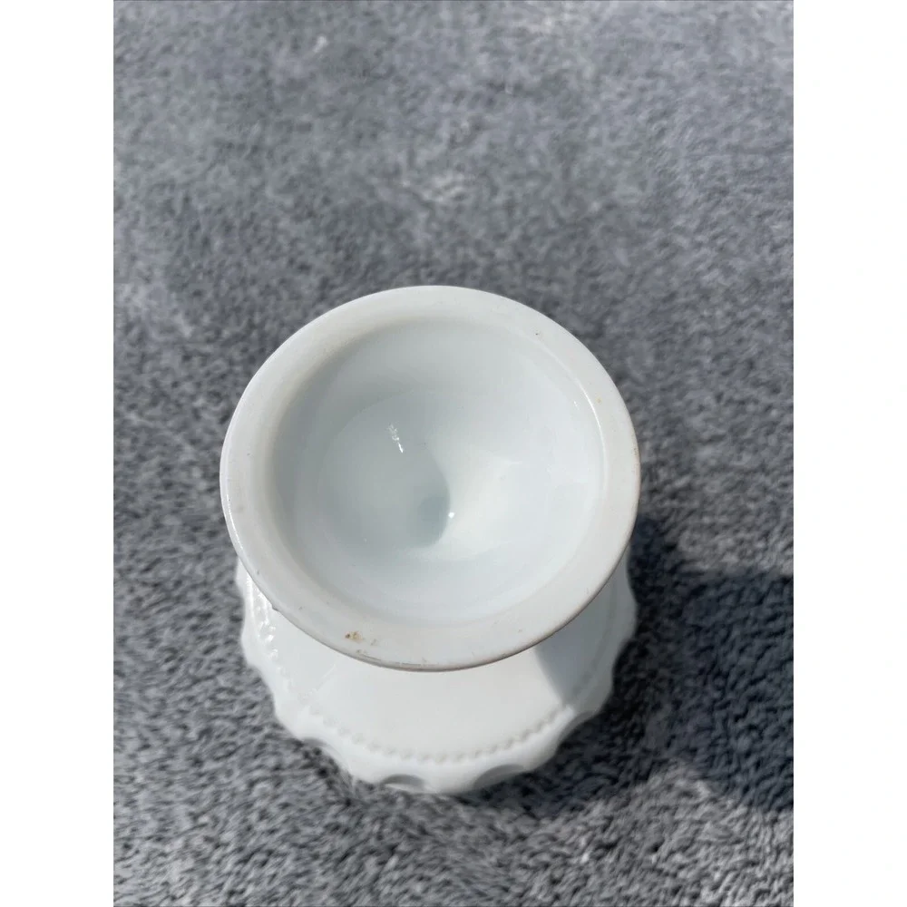 Indiana Glass White Milk Glass King Crown Thumbprint Pedestal Candy Dish